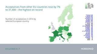 # H U E M E A 1 7
Acceptances from other EU countries rose by 7%
to 31,400 – the highest on record
Number of acceptances in 2016 by
selected European country
 