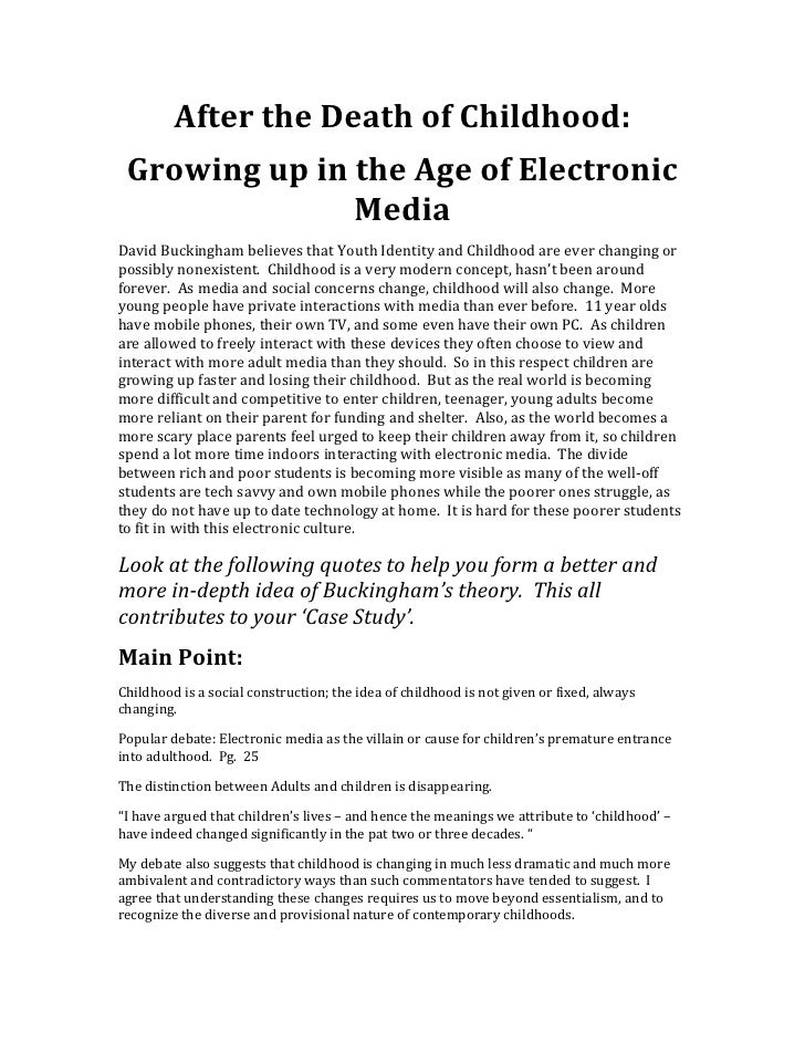 childhood in the age of global media david buckingham Childhood in the age of global media david buckingham institute of education, university of london, london, uk, and norwegian centre for child research, ntnu, trondheim, norway a relationship between structure and agency in de ning childhood (buckingham and. childhood in the age of global media david buckingham Childhood in the age of global media david buckingham institute of education, university of london, london, uk, and norwegian centre for child research, ntnu, trondheim, norway a relationship between structure and agency in de ning childhood (buckingham and.