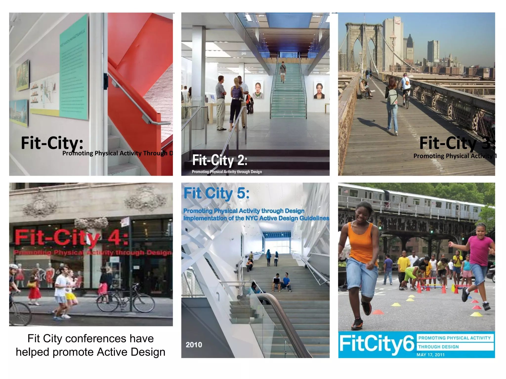 Fit-City:
        Promoting Physical Activity Through Design
                                                      Fit-City 3:
                                                     Promoting Physical Activity Thro




  Fit City conferences have
helped promote Active Design
 