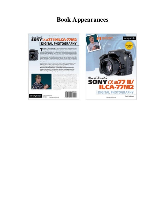Download David Busch S Sony Alpha 7 Ii Ilca 77m2 Guide To Digital