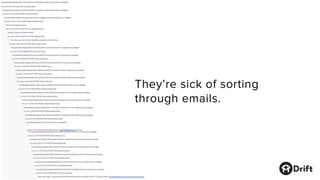 They’re sick of sorting
through emails.
 