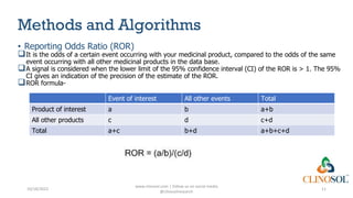 Signal Detection in Pharmacovigilance: Methods and Algorithms | PPTX