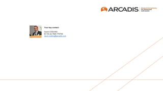 Your key contact:
David CODLING
M +44 (0) 7900 770749
david.codling@arcadis.com
 