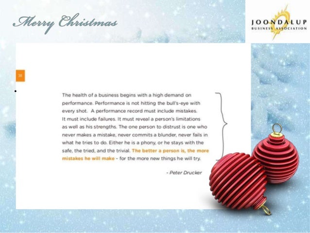 Joondalup Business Association President David Curry Christmas message