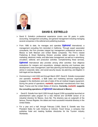 David E Estrello Business Profile 11 11