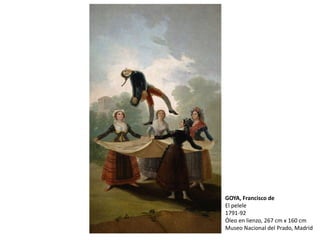 GOYA, Francisco de
El pelele
1791-92
Óleo en lienzo, 267 cm x 160 cm
Museo Nacional del Prado, Madrid
 