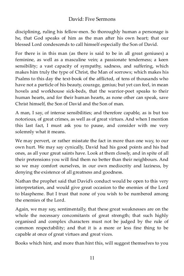 David Five Sermons By Charles Kingsley Christian Ebook - 