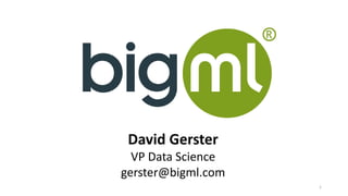 1
David Gerster
VP Data Science
gerster@bigml.com
 