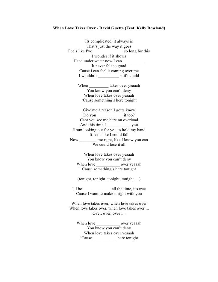 David Guetta Lyrics Blanks David Guetta Lyrics Blanks