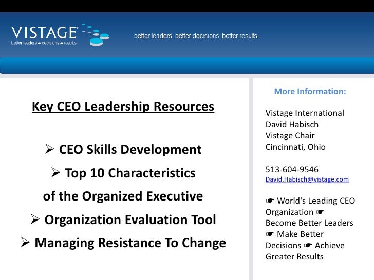 David Habisch Vistage Key Leadership Resources
