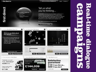 Real-time dialogue
campaigns
 