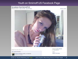 Center on Alcohol Marketing and Youth   Johns Hopkins Bloomberg School of Public Health   8Promotion of More Social Media Content on BACARDI.com