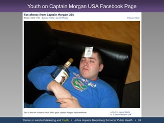 Center on Alcohol Marketing and Youth   Johns Hopkins Bloomberg School of Public Health   12Teens and Young Adults Most Likely To Be on a Social NetworkSource: Pew Research Center 2009