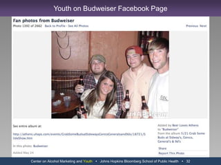 Center on Alcohol Marketing and Youth   Johns Hopkins Bloomberg School of Public Health   20Youth on Smirnoff US Facebook Page