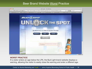 Center on Alcohol Marketing and Youth   Johns Hopkins Bloomberg School of Public Health   87,[object Object],Heineken Know The Signs Breathalyzer iPhone Application,[object Object]
