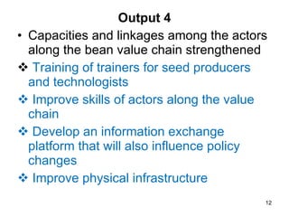 Value added bean technologies for enhancing food security, nutrition, income and resilience to cope with climate change and variability challenges in eastern Africa