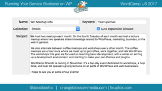 @davidlaietta | orangeblossommedia.com | ﬁxupfox.com
WordCamp US 2017Running Your Service Business on WP
 