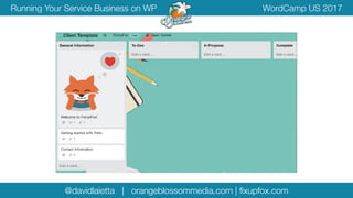 @davidlaietta | orangeblossommedia.com | ﬁxupfox.com
WordCamp US 2017Running Your Service Business on WP
 