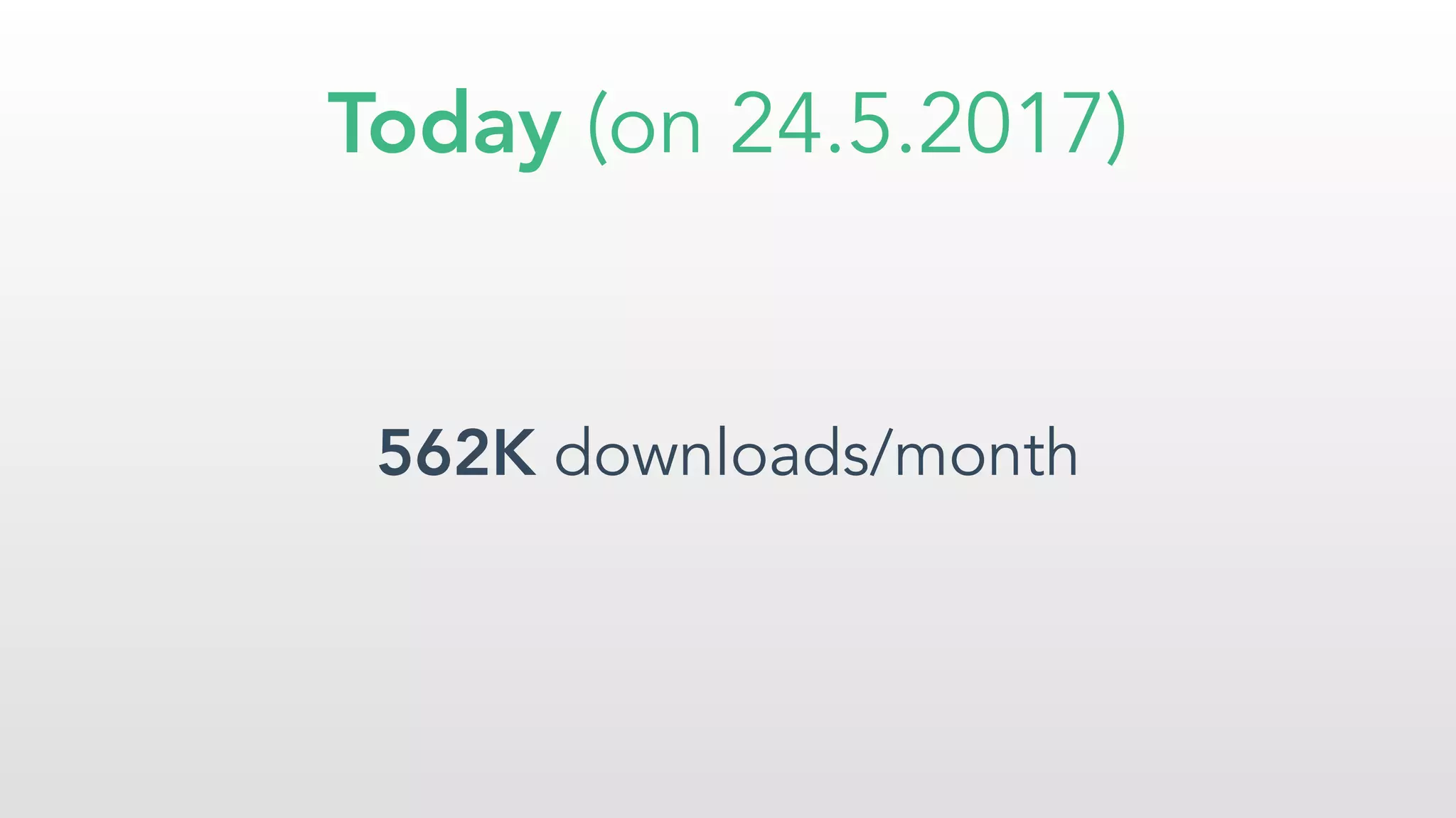 Today (on 24.5.2017)
562K downloads/month
 