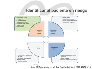 Identificar al paciente en riesgo
Juan	M.	Ruiz-Nodar,	et	al.	Rev	Esp	Cardiol	Supl.	2017;17(B):9-15	
 