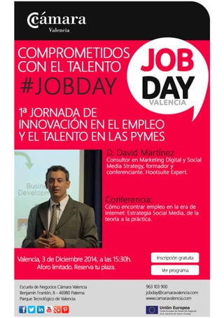 David martinez calduch job day 1º jornada de innovación en el empleo y talento en las pymes   cámara valencia