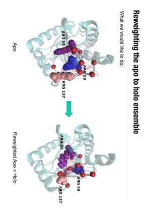 Reweighting the apo to holo ensemble
Apo Reweighted Apo = Holo
What we would like to do:
 