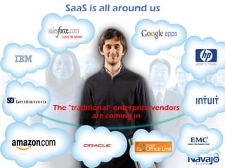 SaaS is all around us




The “traditional” enterprise vendors
            are coming in
 