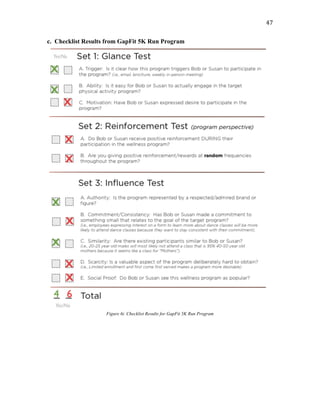   47	
  
c. Checklist Results from GapFit 5K Run Program
Figure 6i. Checklist Results for GapFit 5K Run Program
 