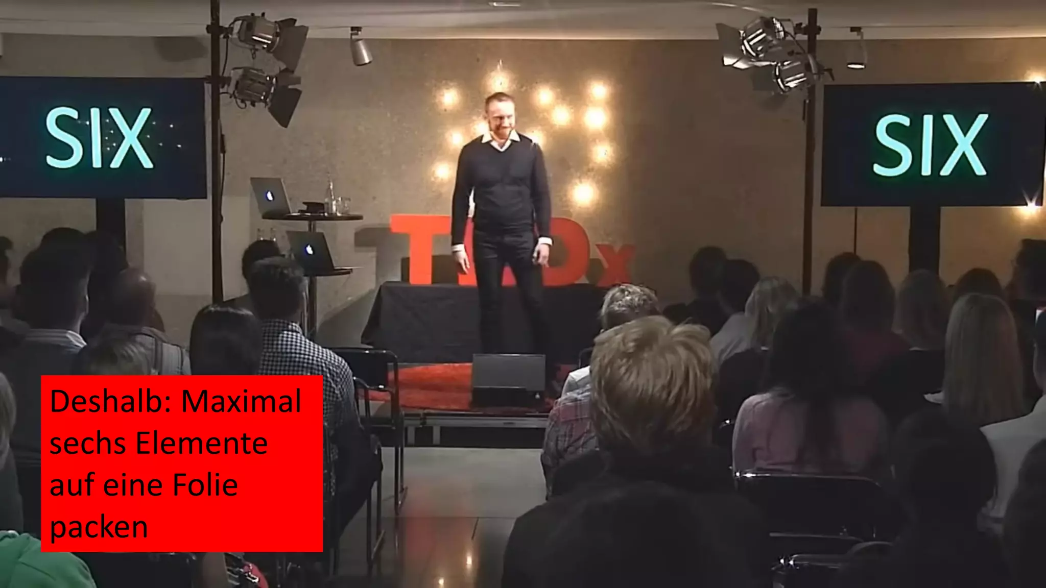 Deshalb: Maximal
sechs Elemente
auf eine Folie
packen
 