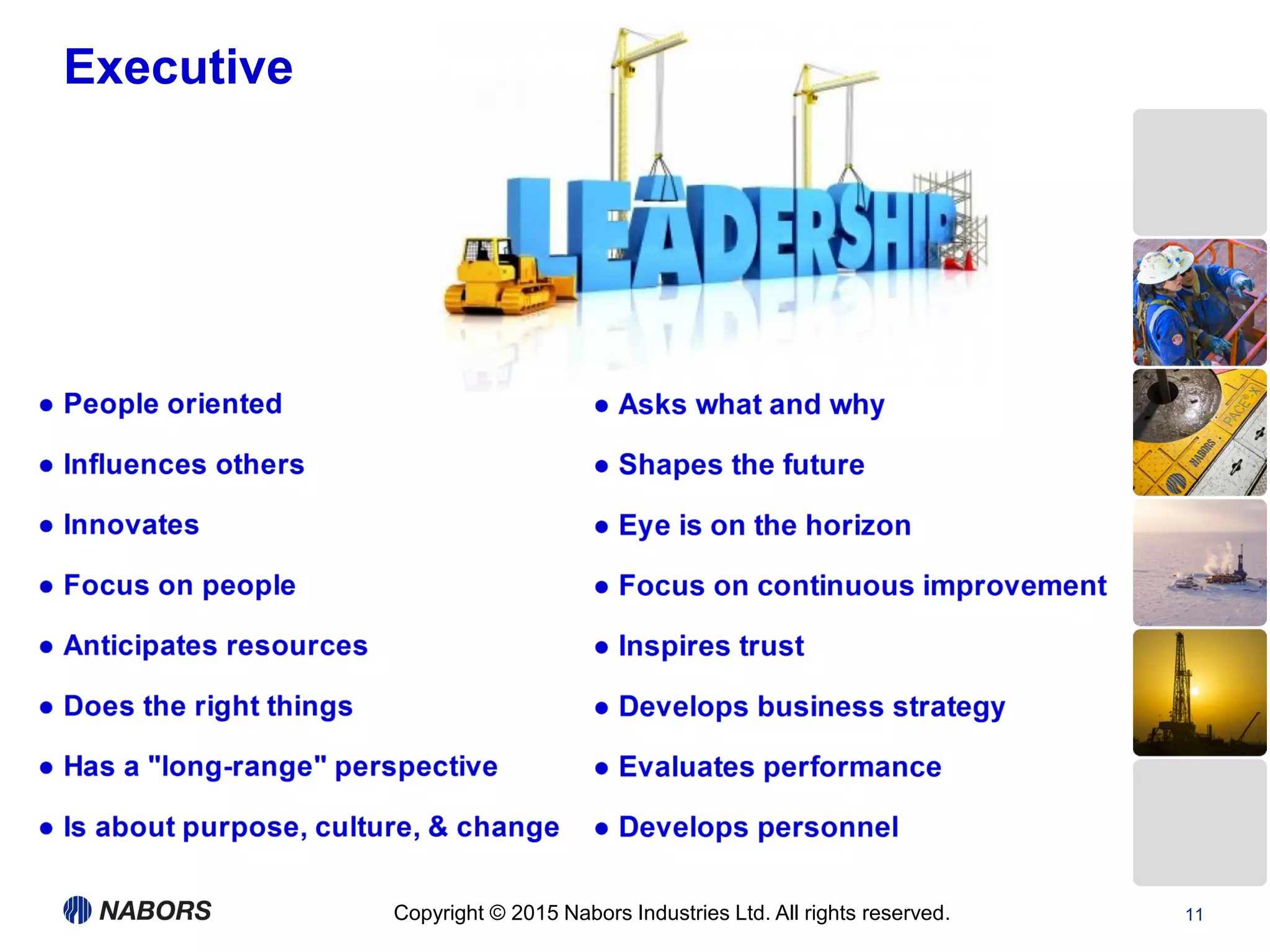 Copyright © 2015 Nabors Industries Ltd. All rights reserved. 11
Executive