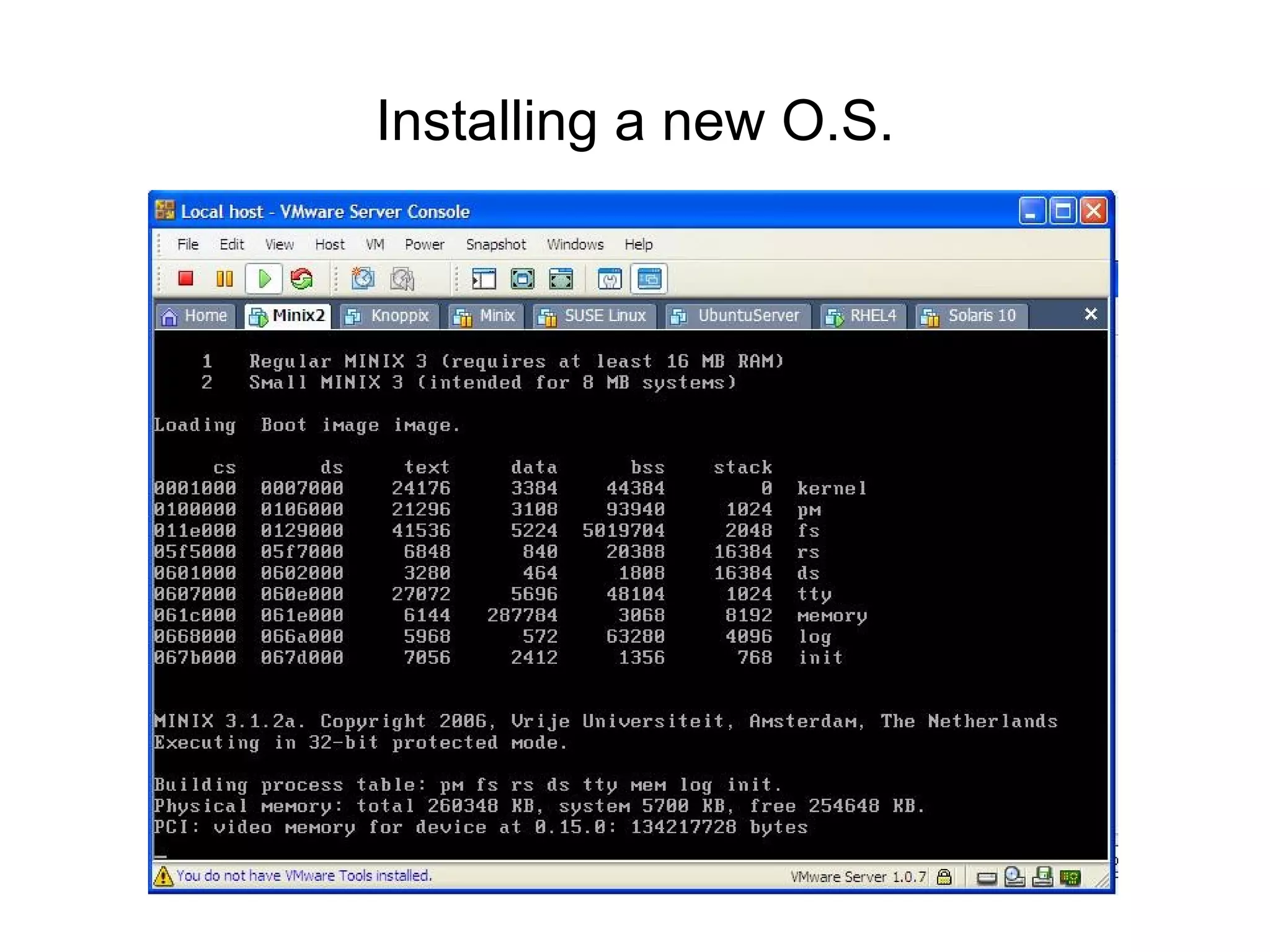 Installing a new O.S. 