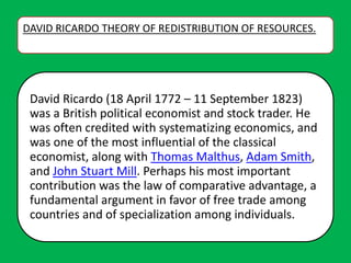David Ricardo Graph David ricardo | PPTX