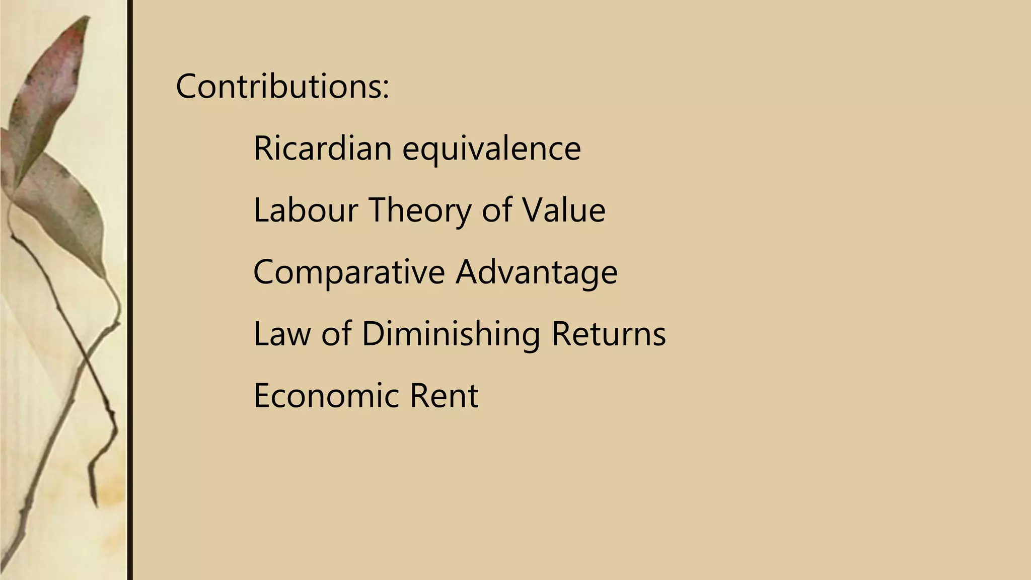 David Ricardo Graphics Economist, David Ricardo's Works | PPTX