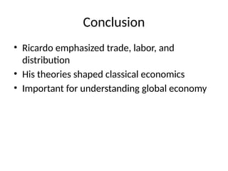 David Ricardo Graph David Ricardo and the Foundations of Classical Economics: Trade, Labor ...