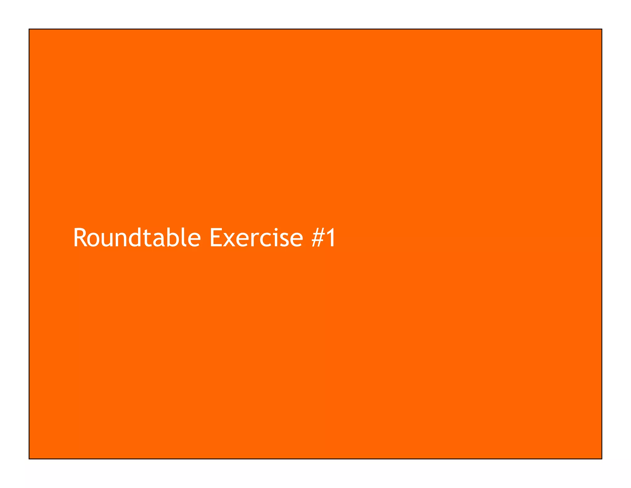 Roundtable Exercise #1
 