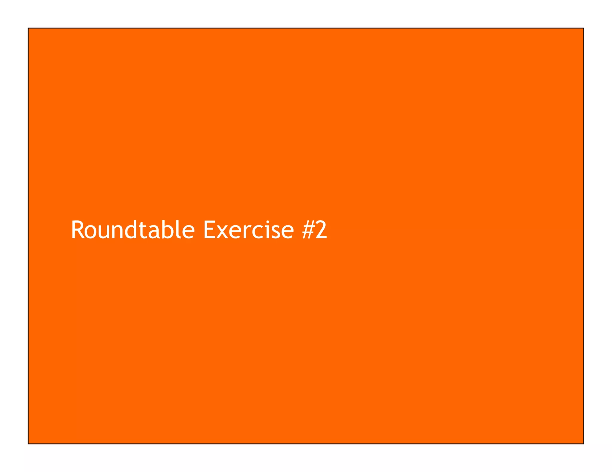 Roundtable Exercise #2
 