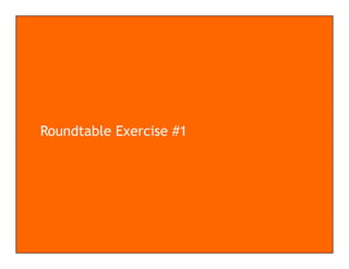 Roundtable Exercise #1
 