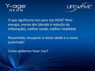 O que significaria isso para nós HOJE? Mais energia, menos dor (devido à redução da inflamação), melhor saúde, melhor vitalidade Resumindo, recuperar a nossa saúde e a nossa juventude! Como podemos fazer isso? 