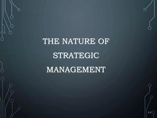 THE NATURE OF
STRATEGIC
MANAGEMENT
1-1
 