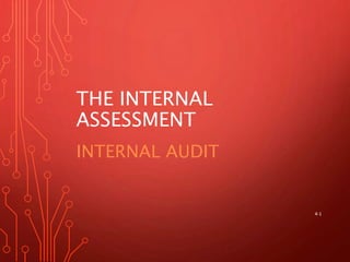 THE INTERNAL
ASSESSMENT
INTERNAL AUDIT
4-1
 
