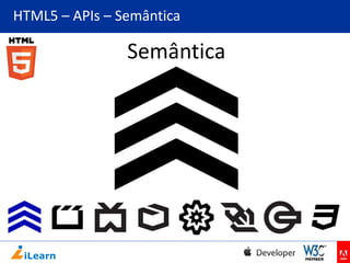 HTML5 – APIs – Semântica

Semântica

 