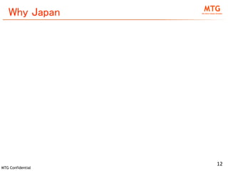MTG Confidential
Why Japan
12
 