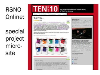 RSNO Online: special project micro-site 