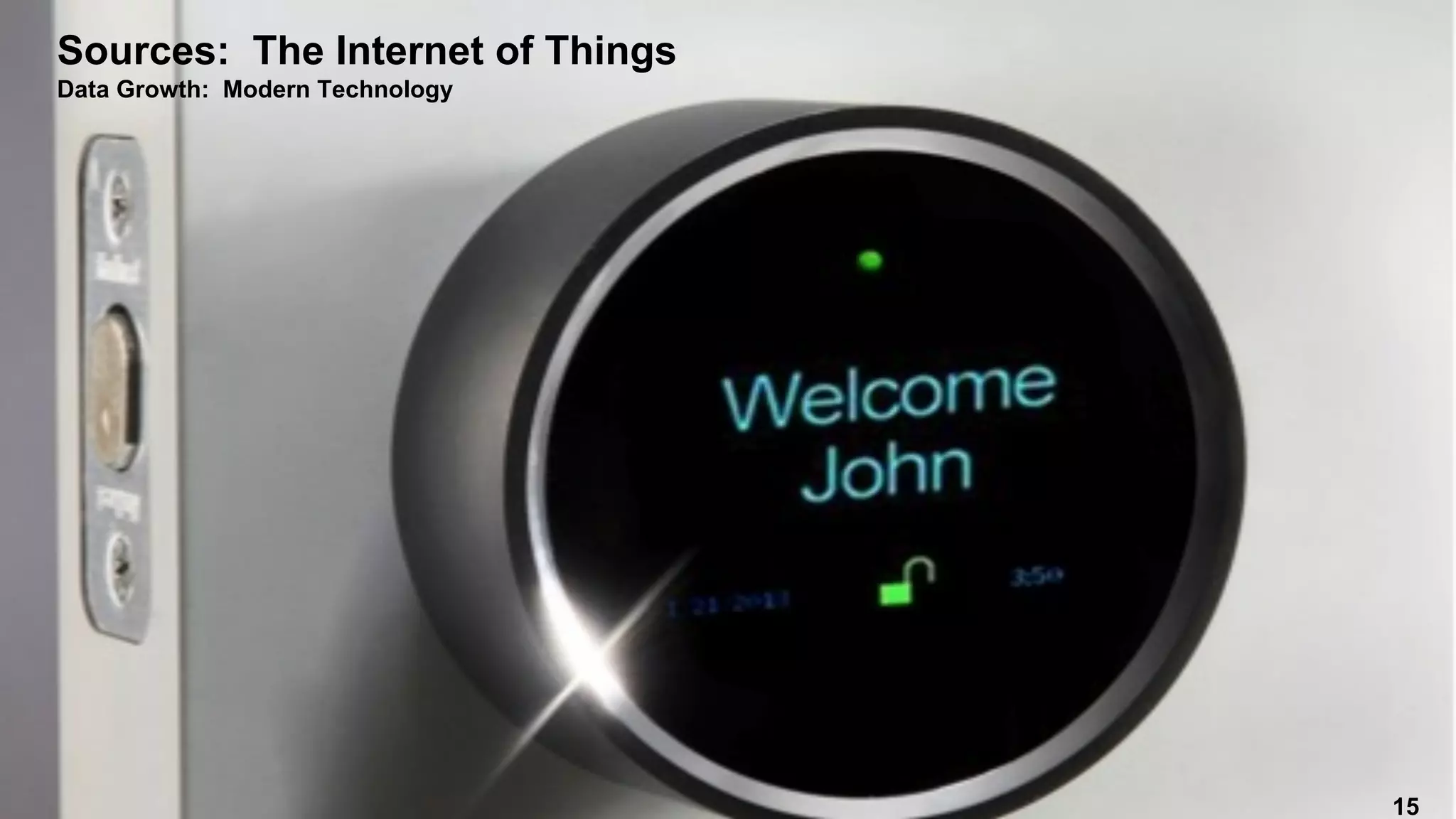 Sources: The Internet of Things
Data Growth: Modern Technology
15
 