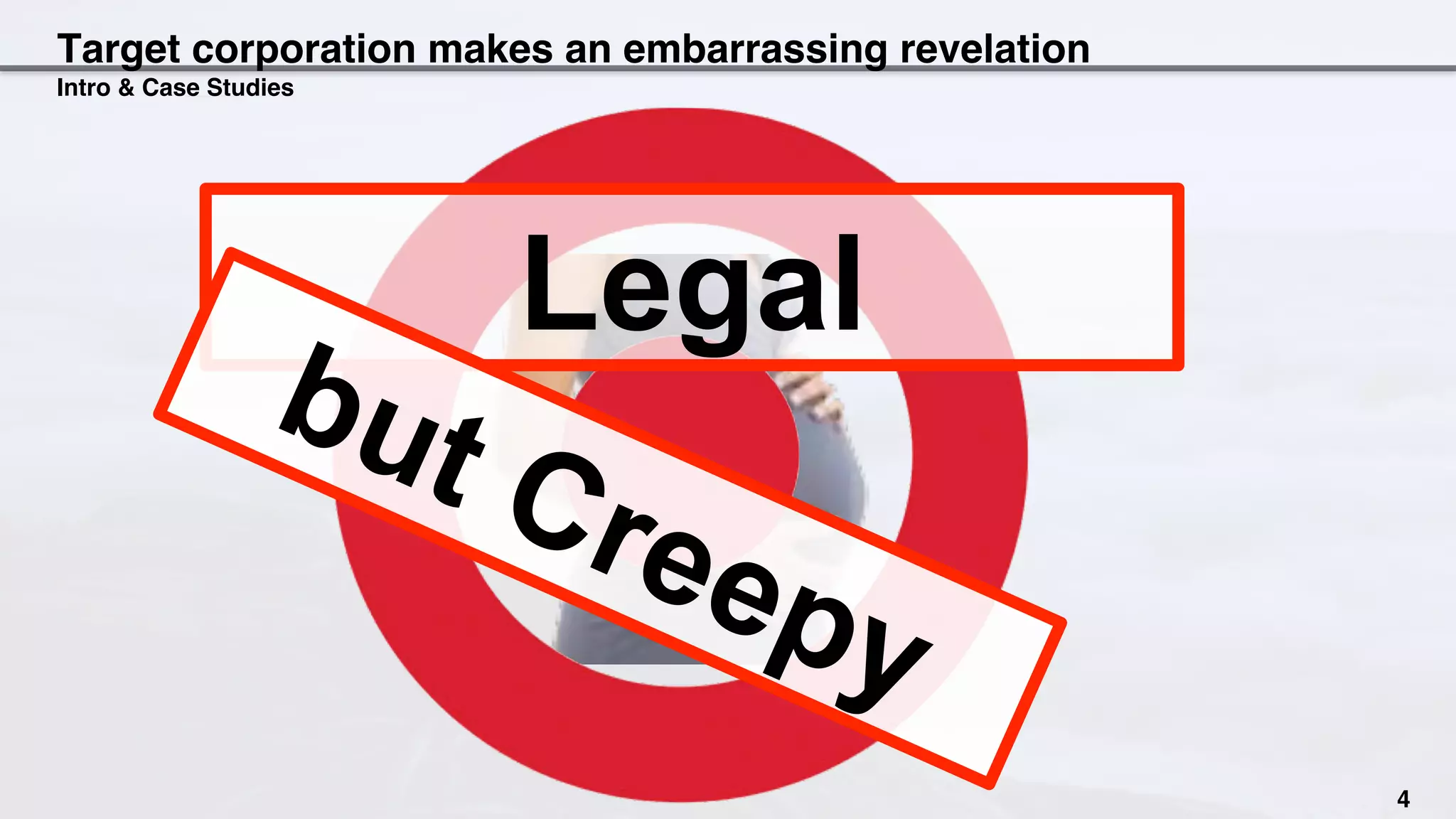 Target corporation makes an embarrassing revelation 
Intro & Case Studies
Legal
4
 