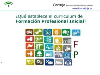Cartuja Instituto de Educación Secundaria
www.iescartuja.es
¿Qué establece el curriculum de
Formación Profesional Inicial?...