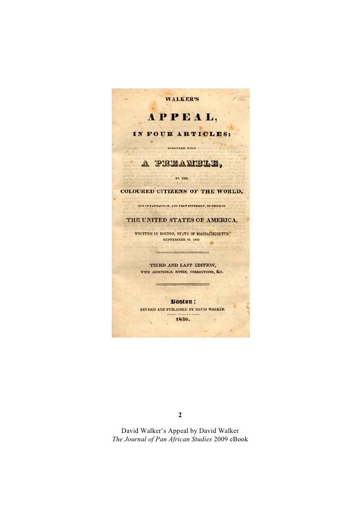 David Walker's Appeal