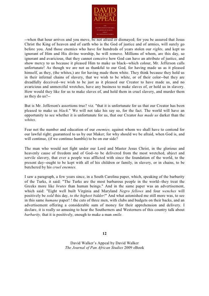 David Walker's Appeal, 1829