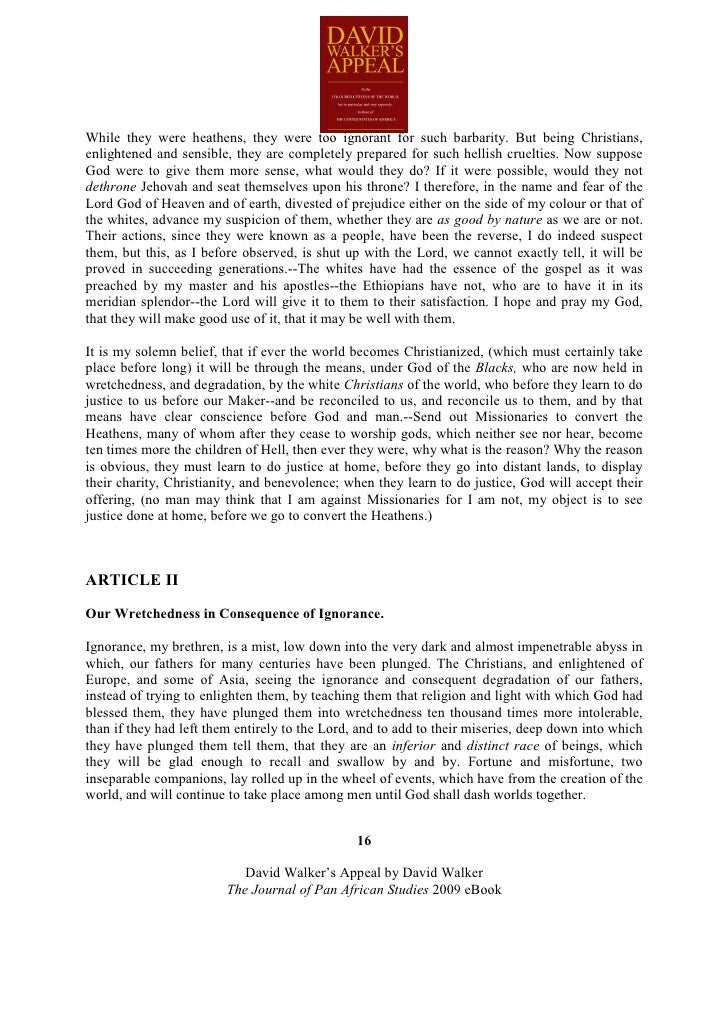 David Walker's Appeal, 1829