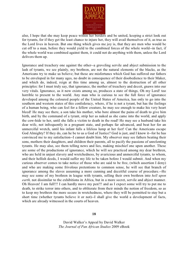 David Walker's Appeal, 1829